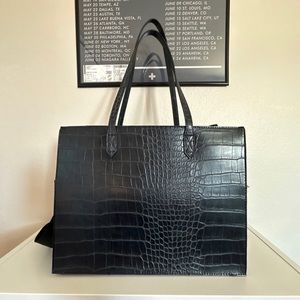 BÉIS Work Tote in Croc Black